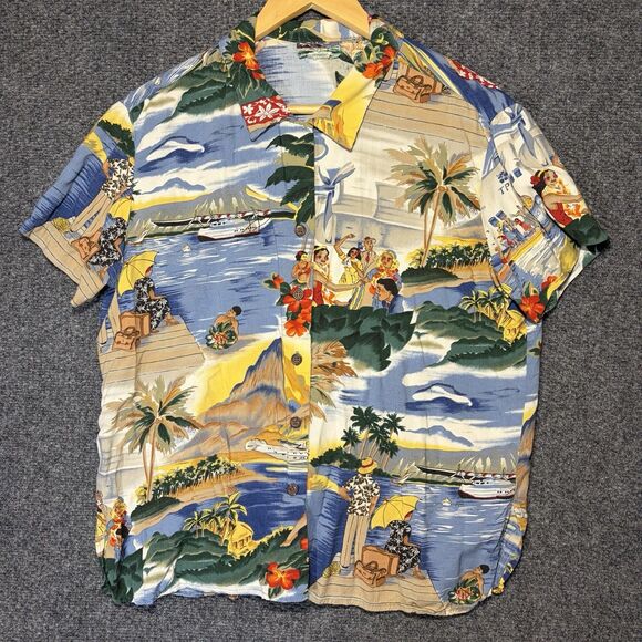 reyn spooner Other - Vintage Reyn Spooner Shirt Men M Hawaiian Print Rayon Button Up Beach Vacation.